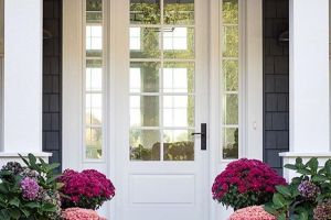 white door flowers