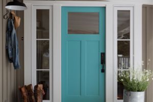 turquoise door